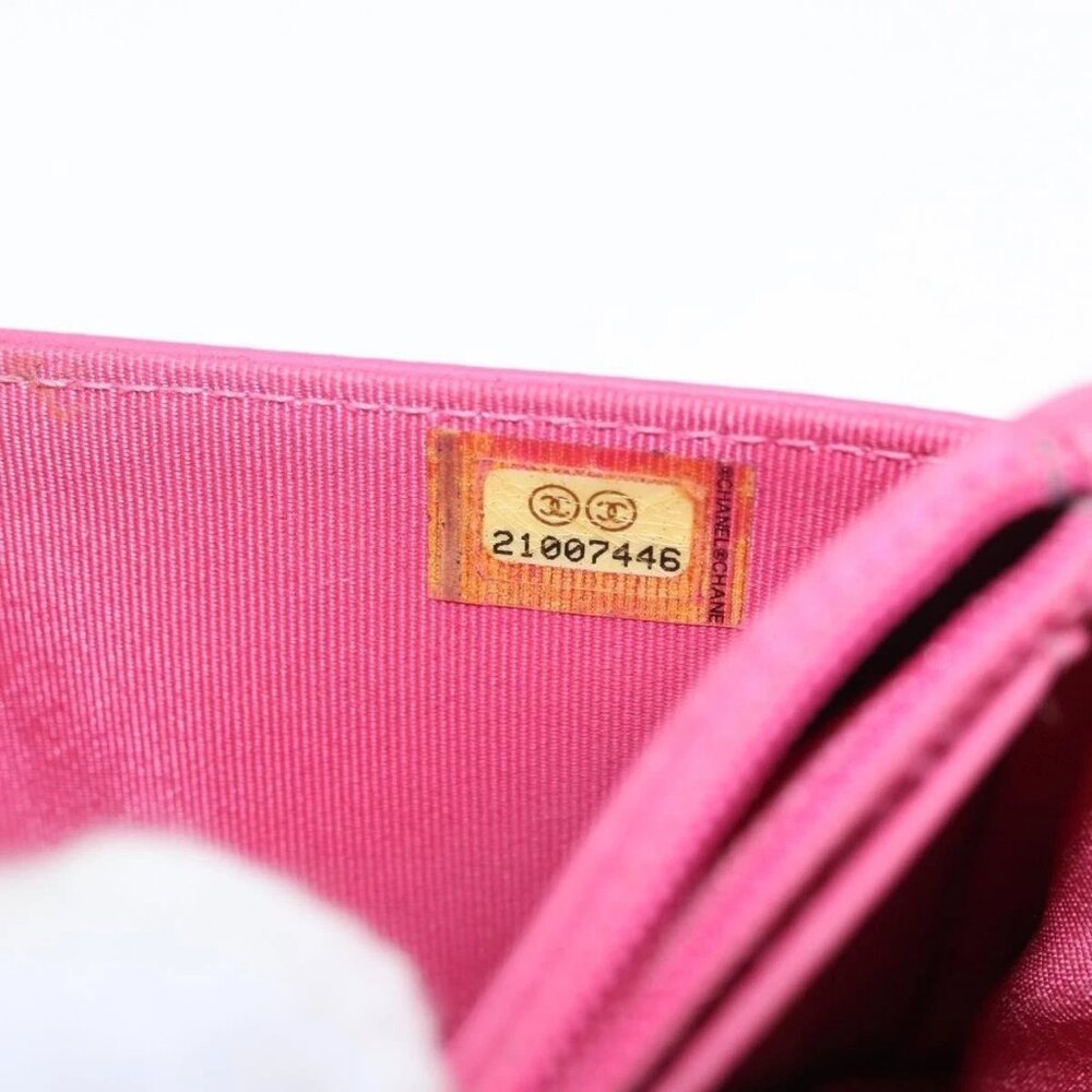 CHANEL Chain Shoulder Bag Leather Pink Silver CC - Picture 10 of 16